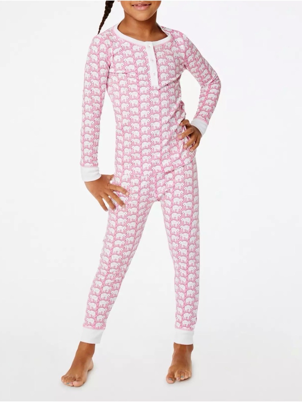 Roller Rabbit kids Hathi Pink/White Elephant Print pjs Sz 6